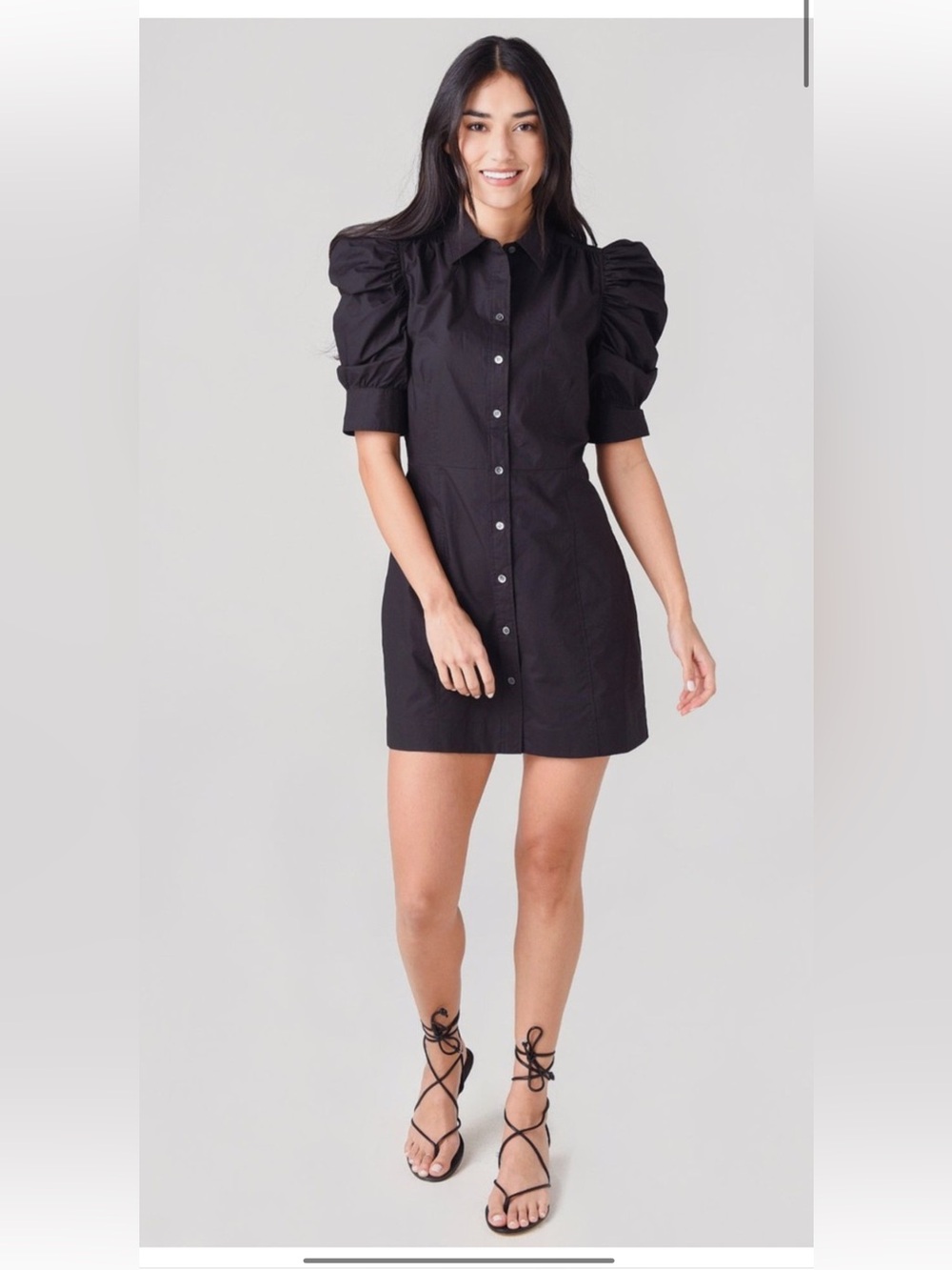Frame Denim Black Gillian shirt dress 100% organic cotton  XXS